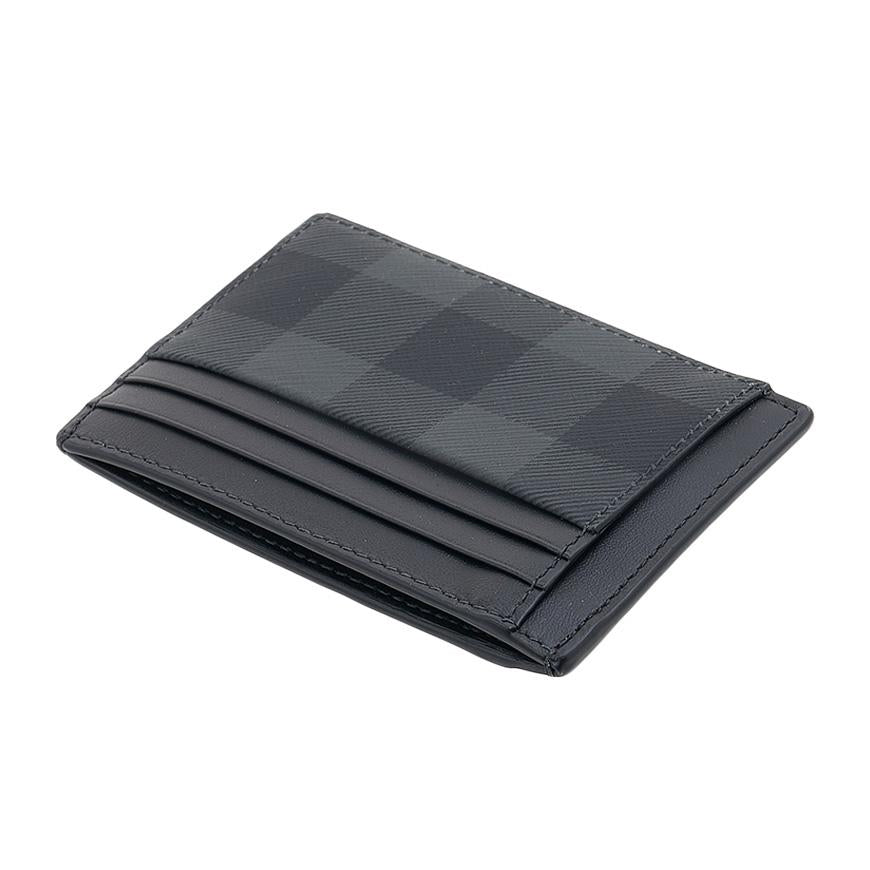 BURBERRY Men’s Check Leather Money Clip Wallet
