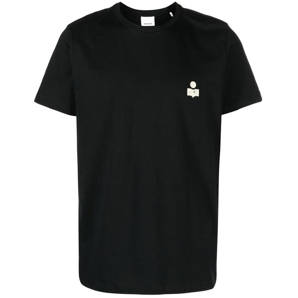 Isabel Marant Black Logo Print Cotton T-Shirt