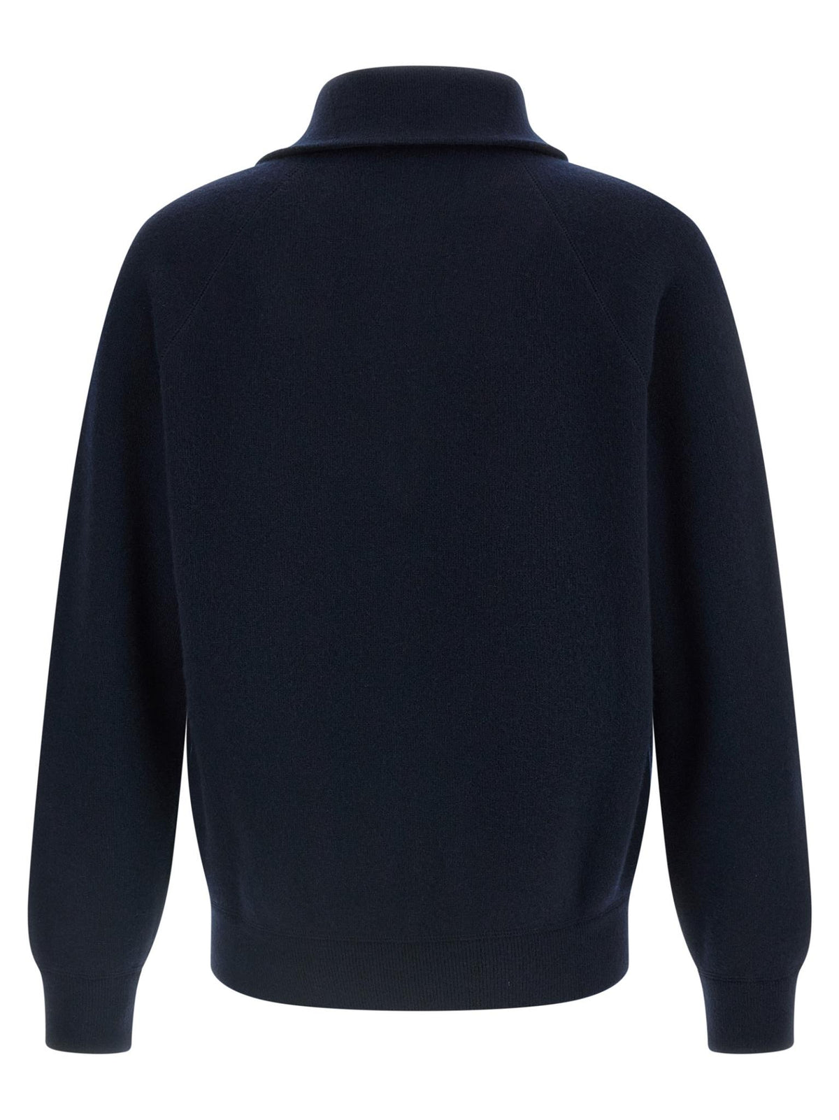 PRADA Black Wool Zip-Up Knit Sweater