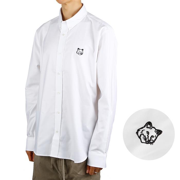 Maison Kitsune Contour Fox Head Casual Button-Down Long Sleeve Shirt
