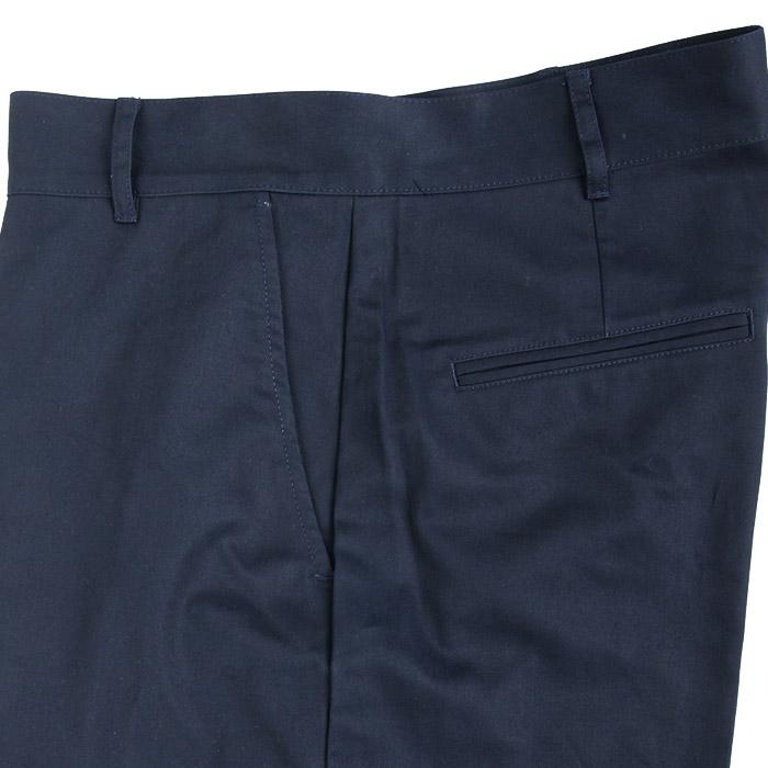 Maison Kitsune Straight Chino Pants Navy Cotton Men's Classic Pants