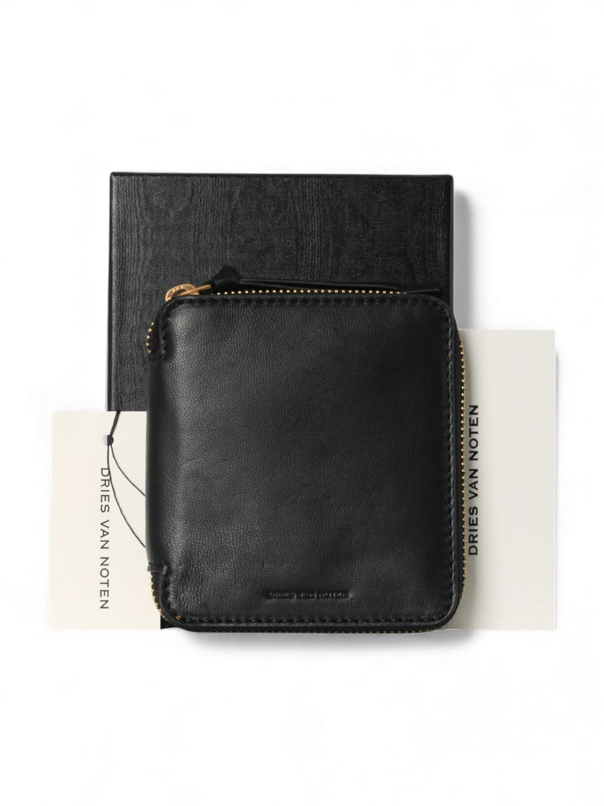 Dries Van Noten Black Zip-Around Leather Wallet Unisex 242 012100 190 900