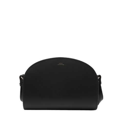 A.P.C. Half Moon Leather Crossbody Shoulder Bag Black