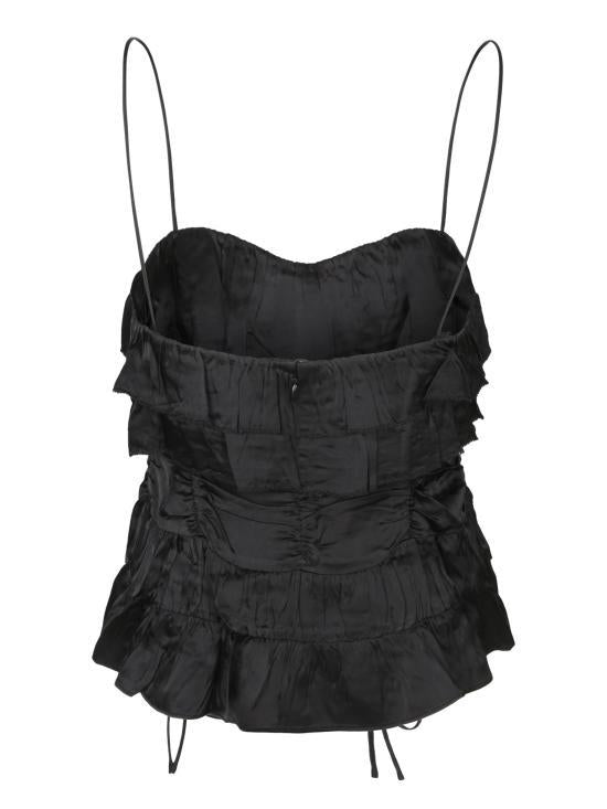 GANNI Black Sleeveless T-Shirt W0382099
