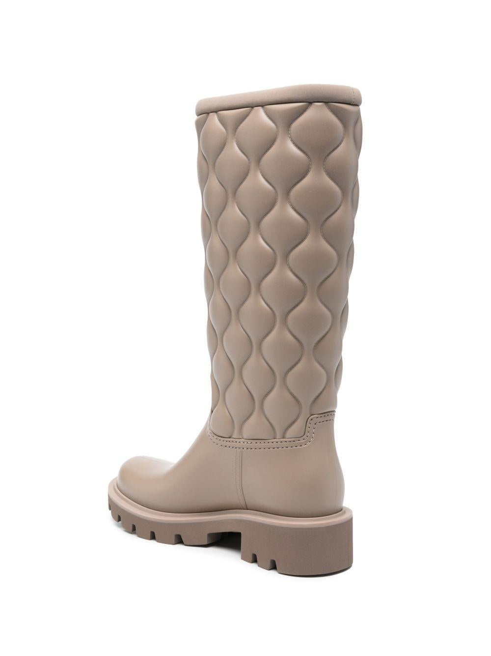 Moncler Black Leather Mid-Calf Boots