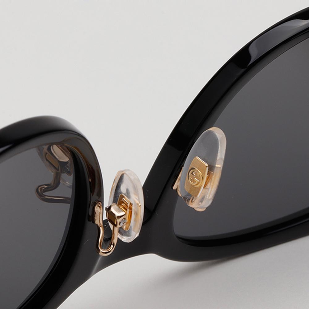 GUCCI Black Acetate Asian Fit Unisex Sunglasses