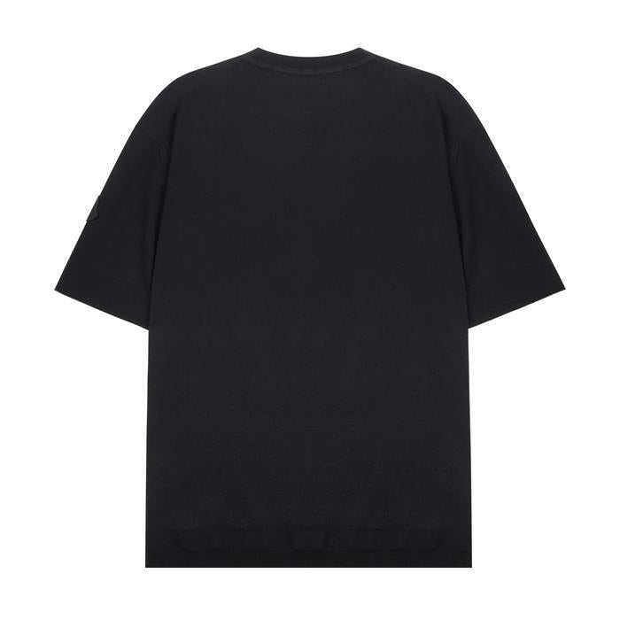 Moncler Logo Patch Silk Cotton Knit T-Shirt 9C00011 M6329 999