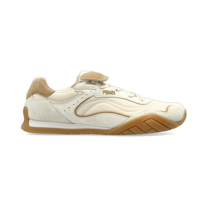 FENDI Wave Pulse Leather Low-Top Sneakers Women White/Black