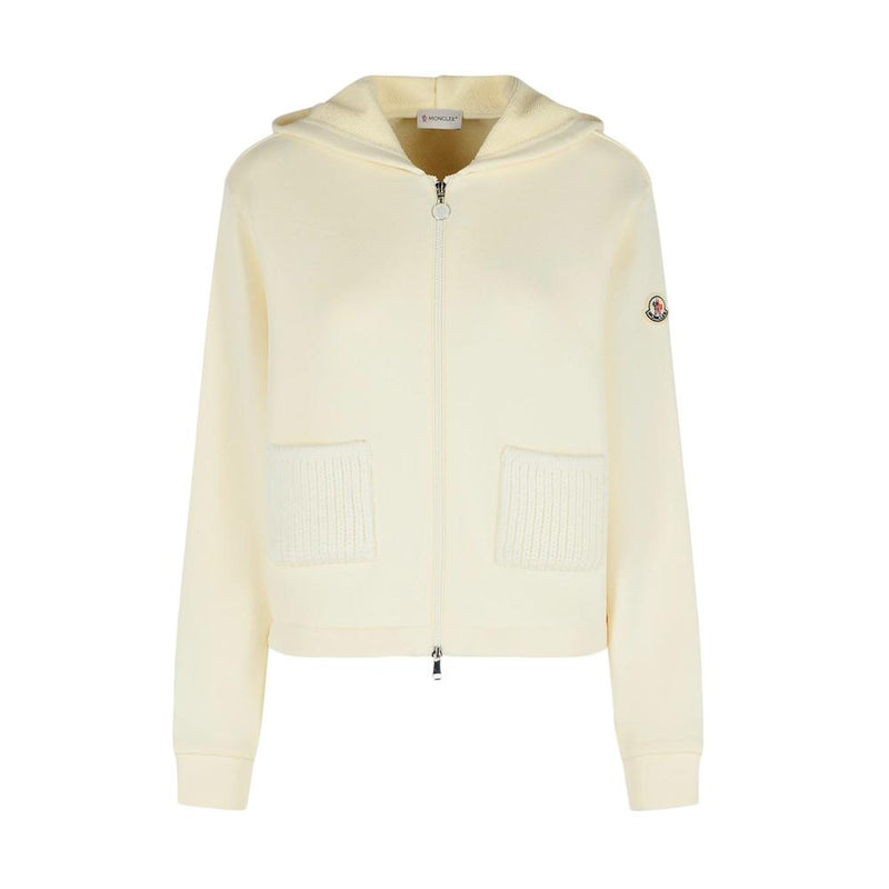 Moncler Logo Patch Hooded Zip-Up Jacket Ivory 8G00002 89B0Q 034