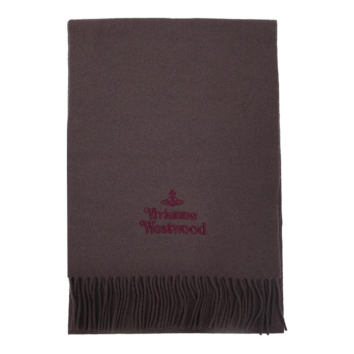 Vivienne Westwood Unisex Logo Wool Scarf Navy