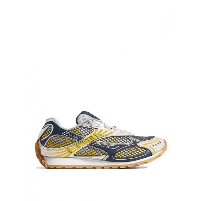 Bottega Veneta Orbit Low-Top Sneakers White Green Leather