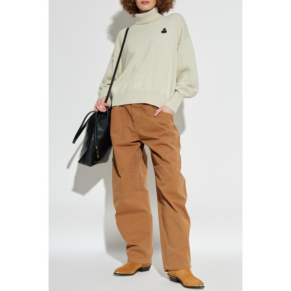 Isabel Marant Nasha Women’s Turtleneck Sweater Ivory Knit