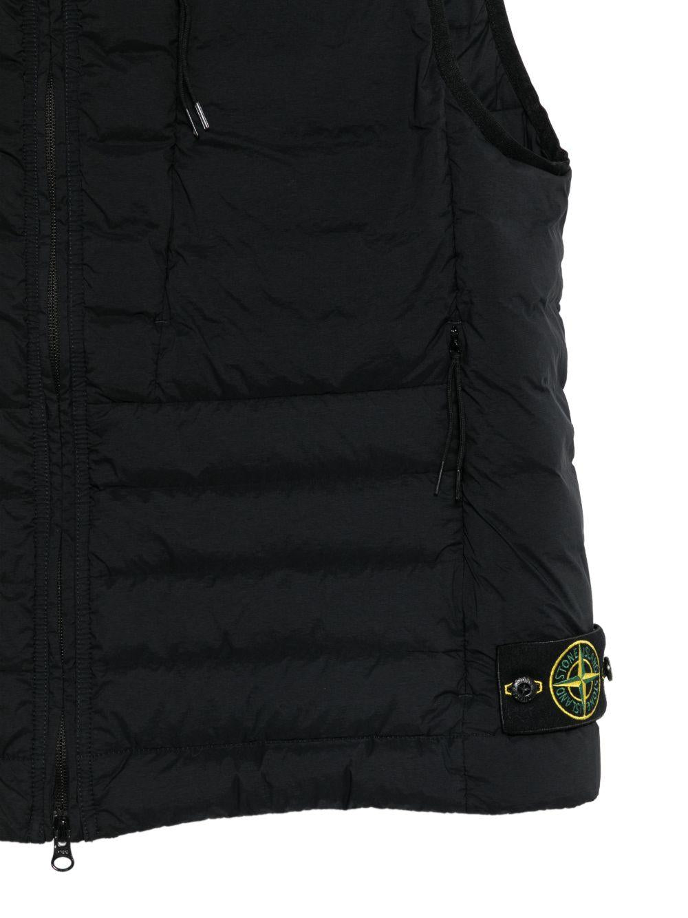STONE ISLAND Black Down Puffer Vest for Men