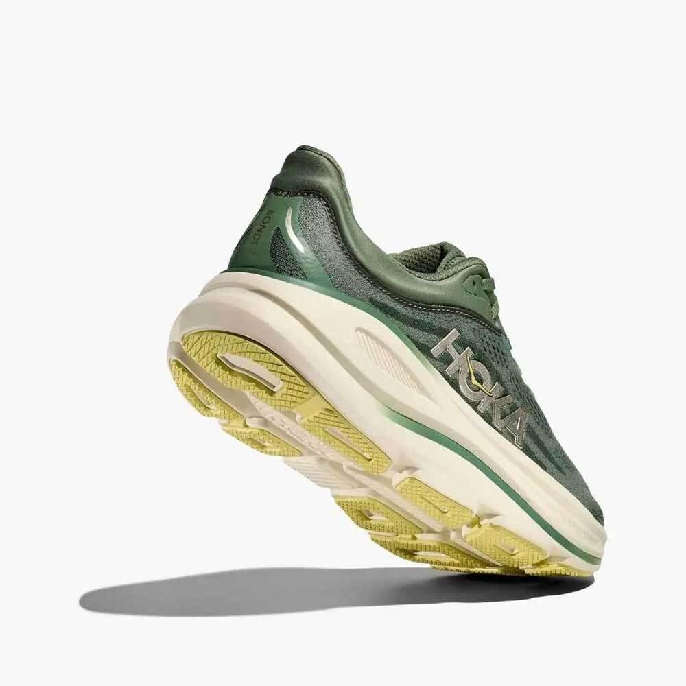 HOKA Bondi 9 Running Shoes Men’s Low-Top Sneakers Sand/Teal 1162011 SNTF