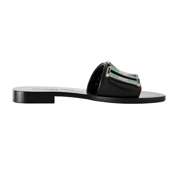 DIOR Metal Logo Mule Slippers Black KCF155VEAS 900