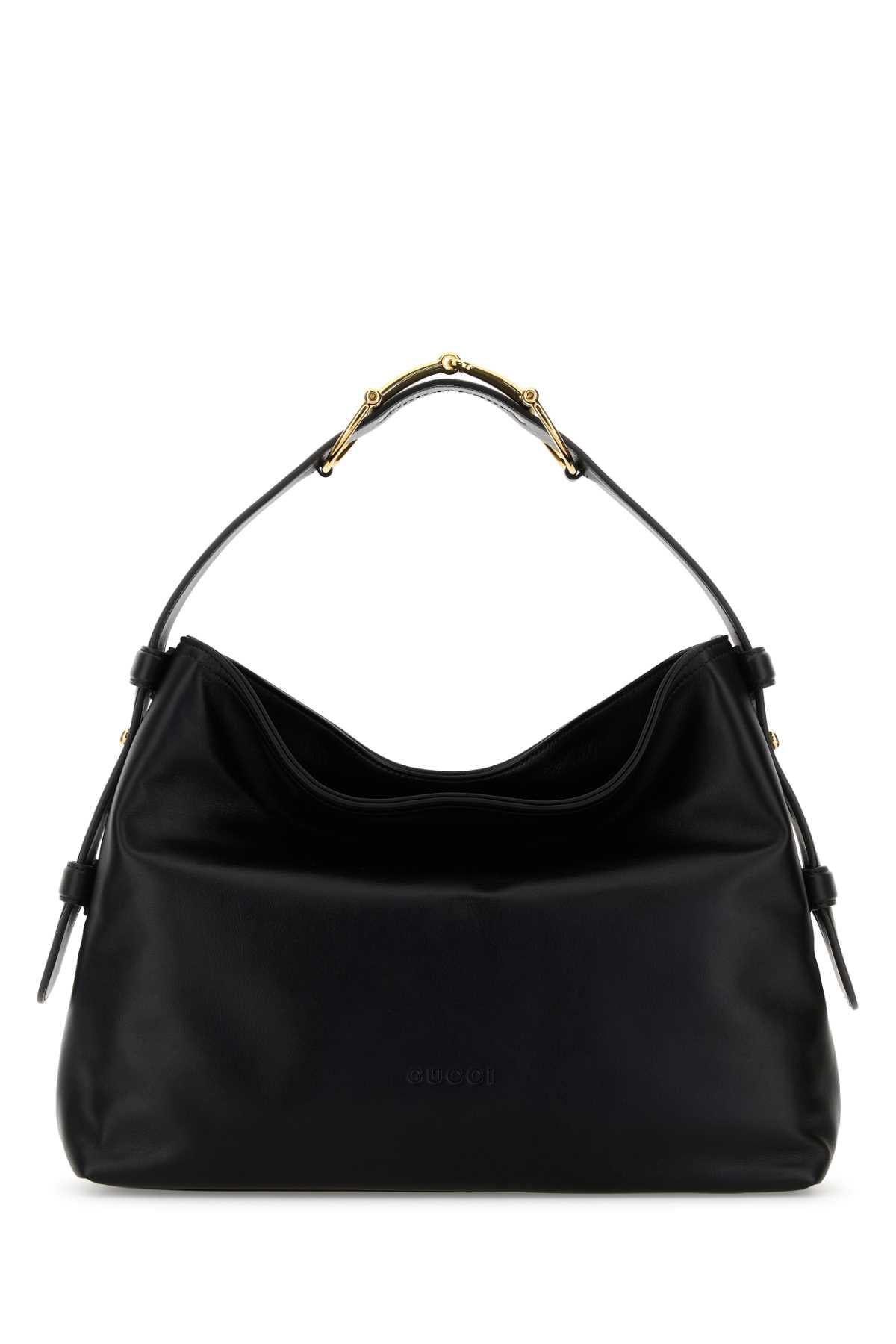 GUCCI Black Leather Shoulder Bag