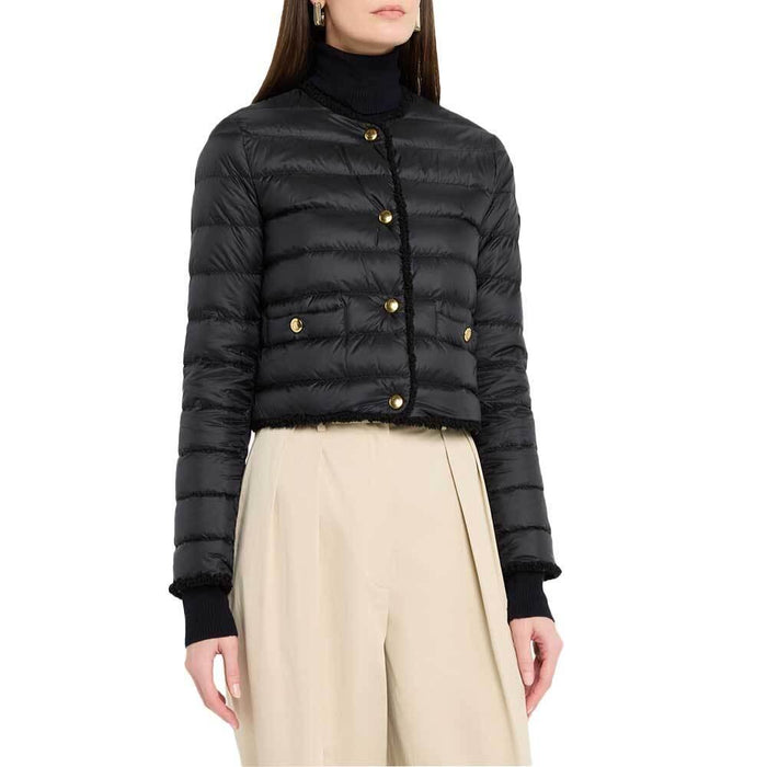 Moncler Bouclé Down Jacket with Trim for Women 1A00104 597YF 999