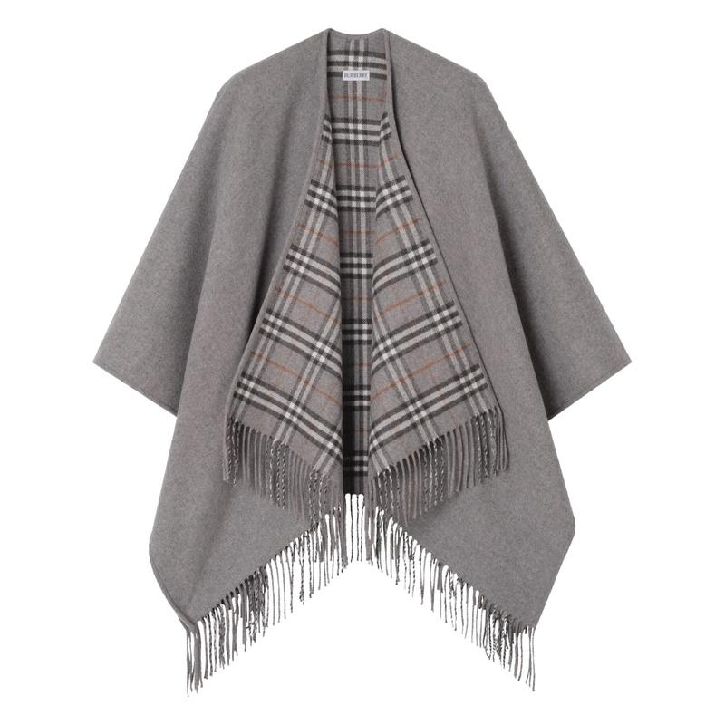 BURBERRY Check Wool Reversible Cape Coat