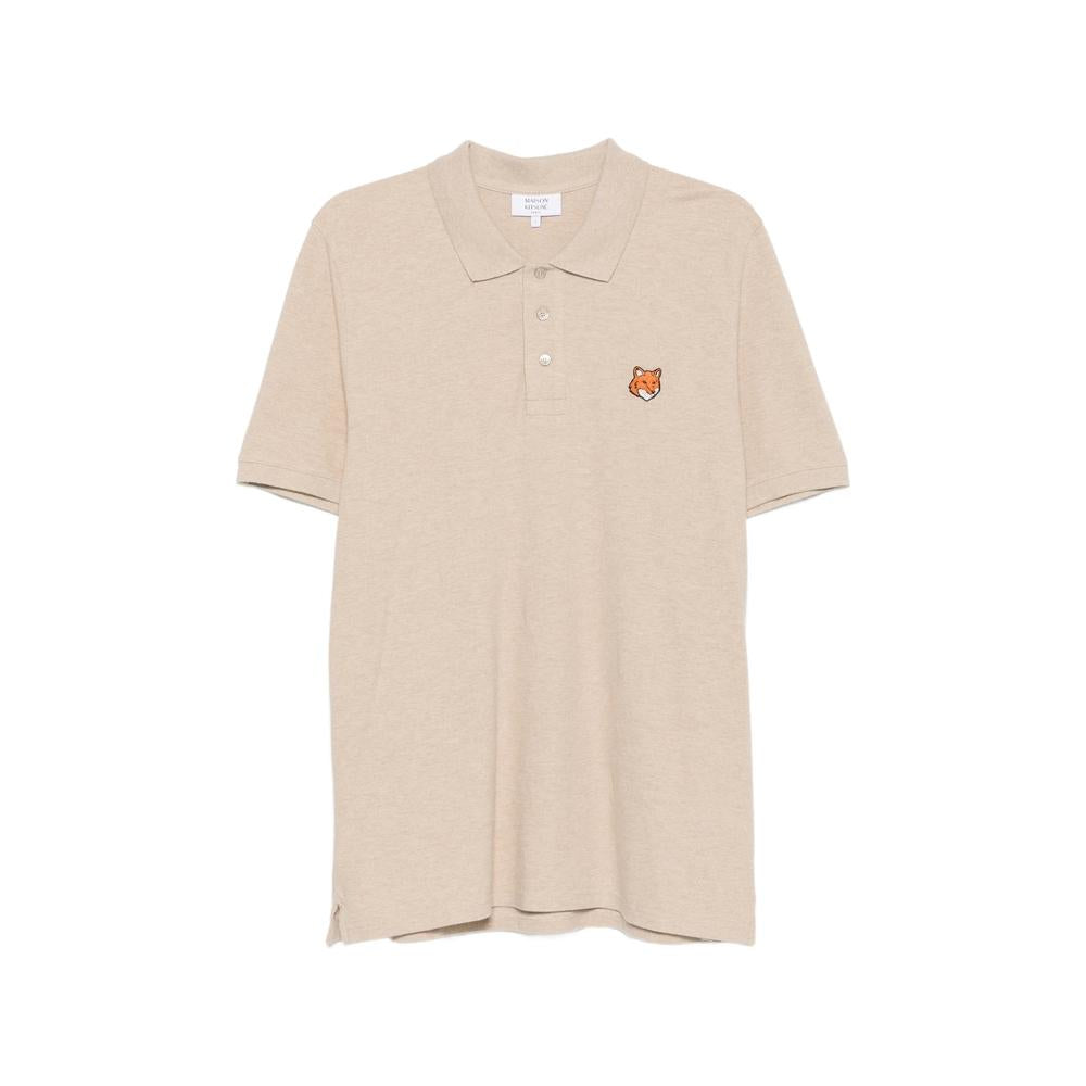 Maison Kitsune Cotton Pique Polo Shirt for Men Navy