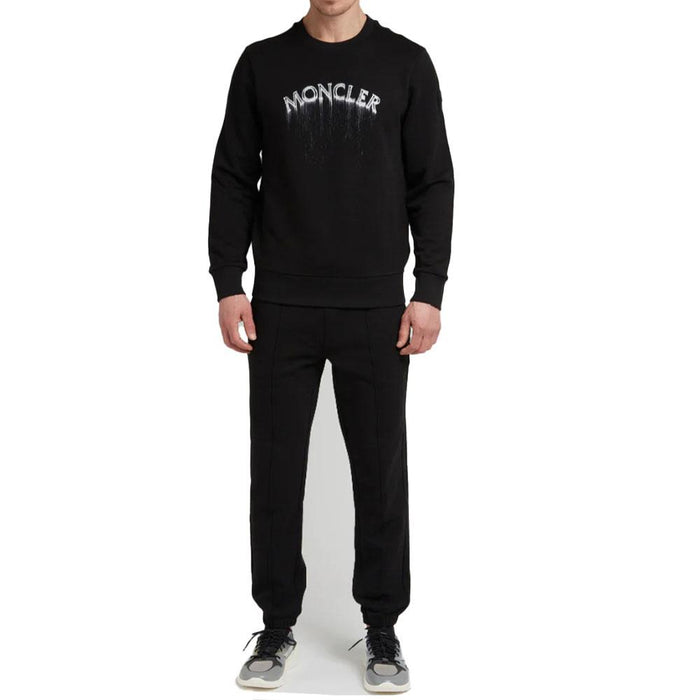 Moncler Men’s Logo Print Black Sweatshirt