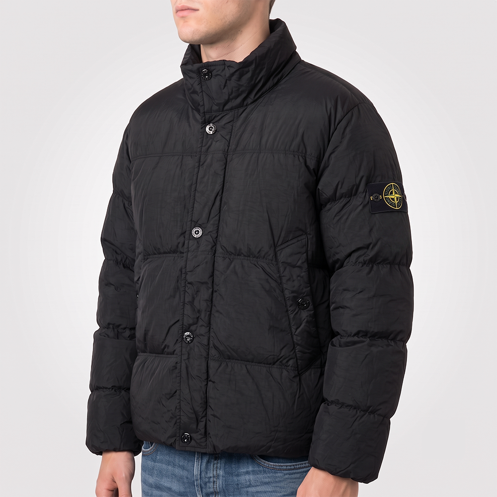 STONE ISLAND Black Crinkle Reps Down Jacket L2S154100109 V0029