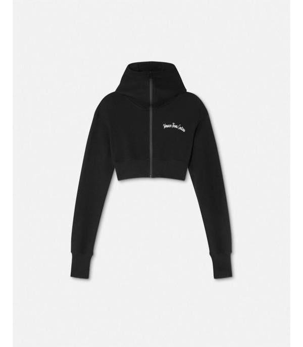 Versace Embroidered Logo Cropped Zip Hoodie 78HAIC08CF00C 899
