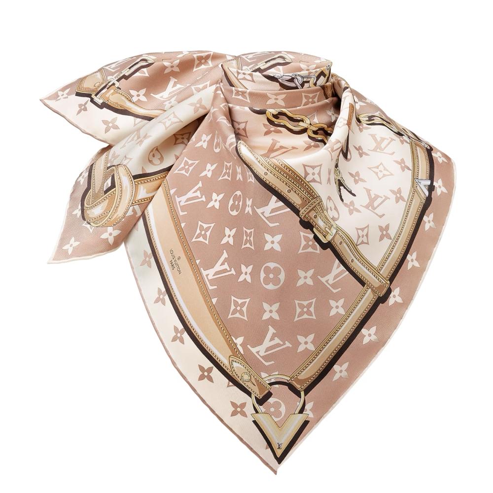 Louis Vuitton Monogram Confidential Square Scarf Black Brow M78667 M78666 M79594