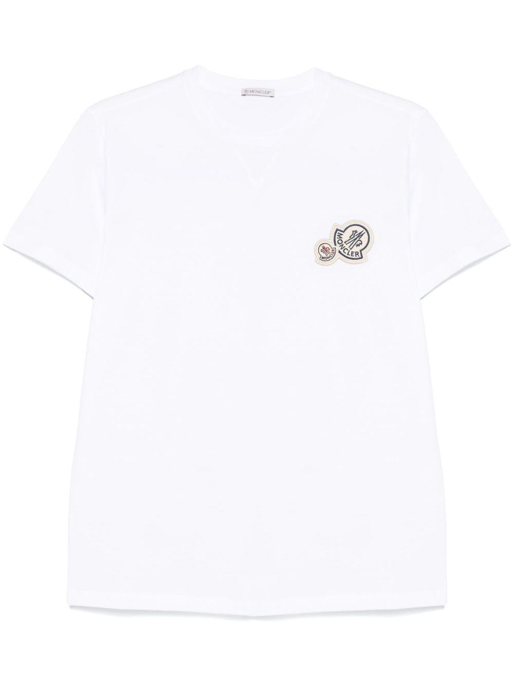 Moncler White Short Sleeve Cotton T-Shirt for Men