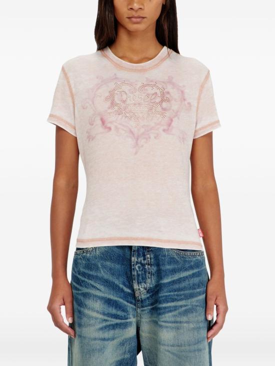 DIESEL Short Sleeve T-Shirt Black Women’s Cotton Top