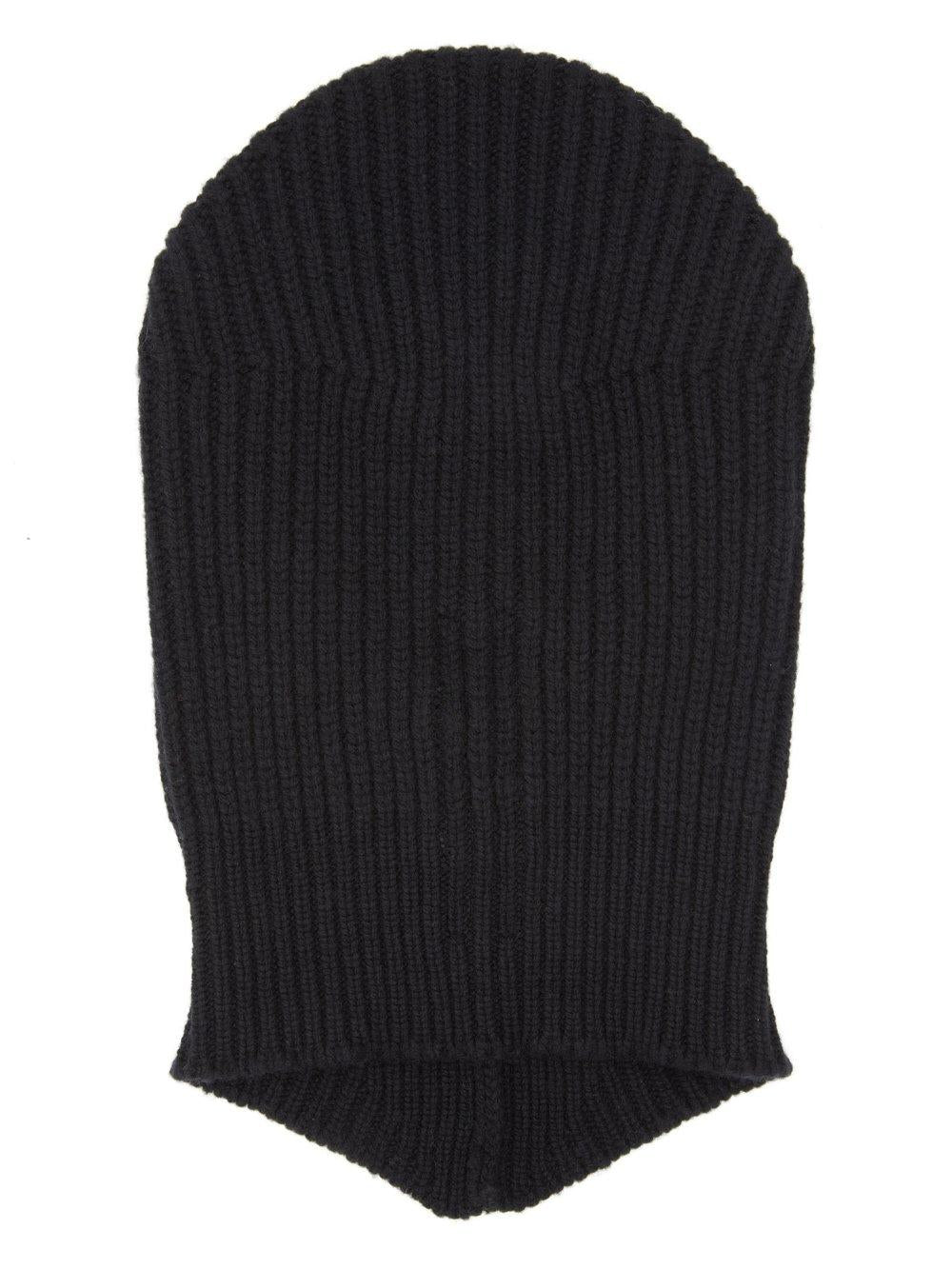 Rick Owens Black Wool Knit Skull Balaclava RR02D6490 KWV 09