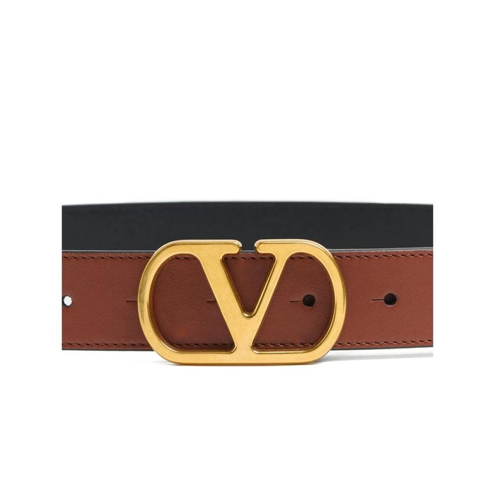 VALENTINO V Logo Leather Belt Women’s White