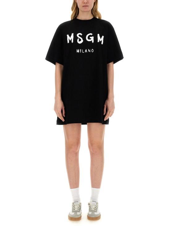 MSGM Short Dress for Women 2000MDA51020000299 BLACK DOM