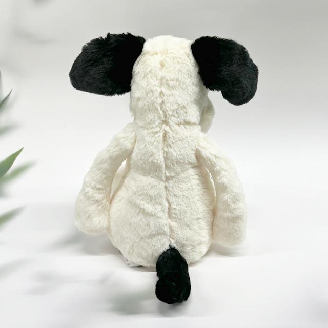 jELLYCAT Bashful Lufferty Black and Cream Puppy Big Medium Keyring