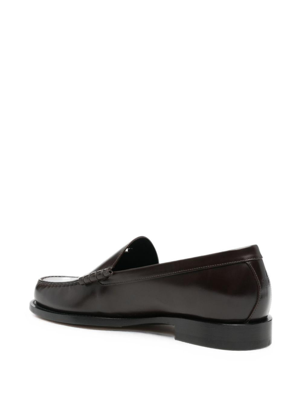 CELINE Black Leather Loafers Men’s Classic Penny Shoes