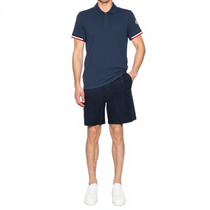Moncler Men’s Short Sleeve Polo Shirt Navy Cotton