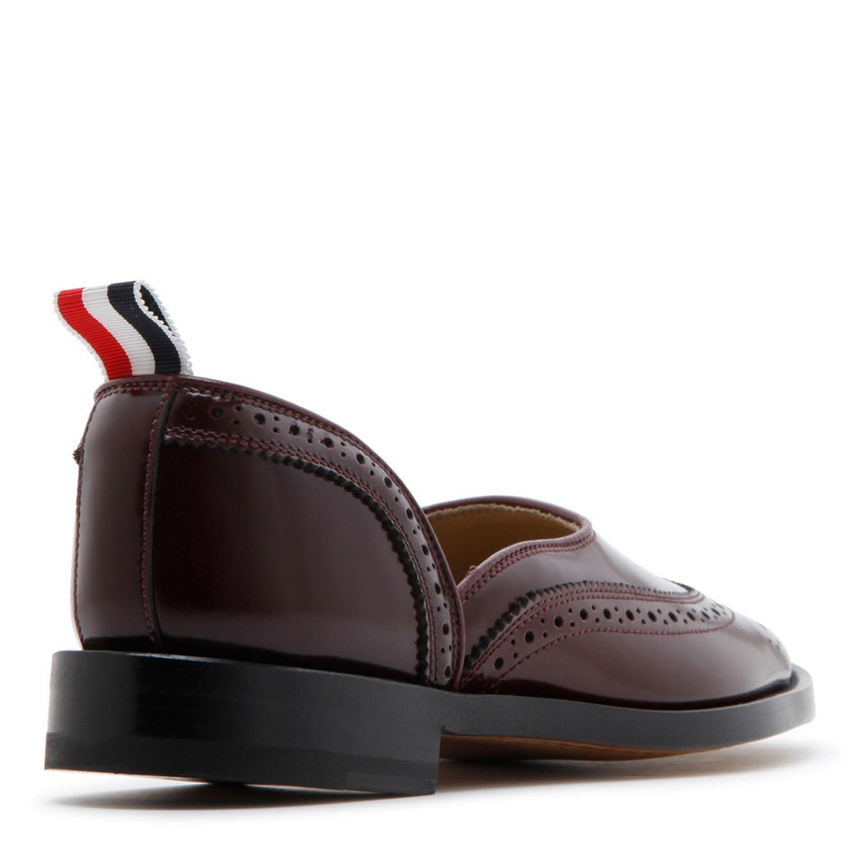 THOM BROWNE Black Leather Penny Loafers Women’s Shoes