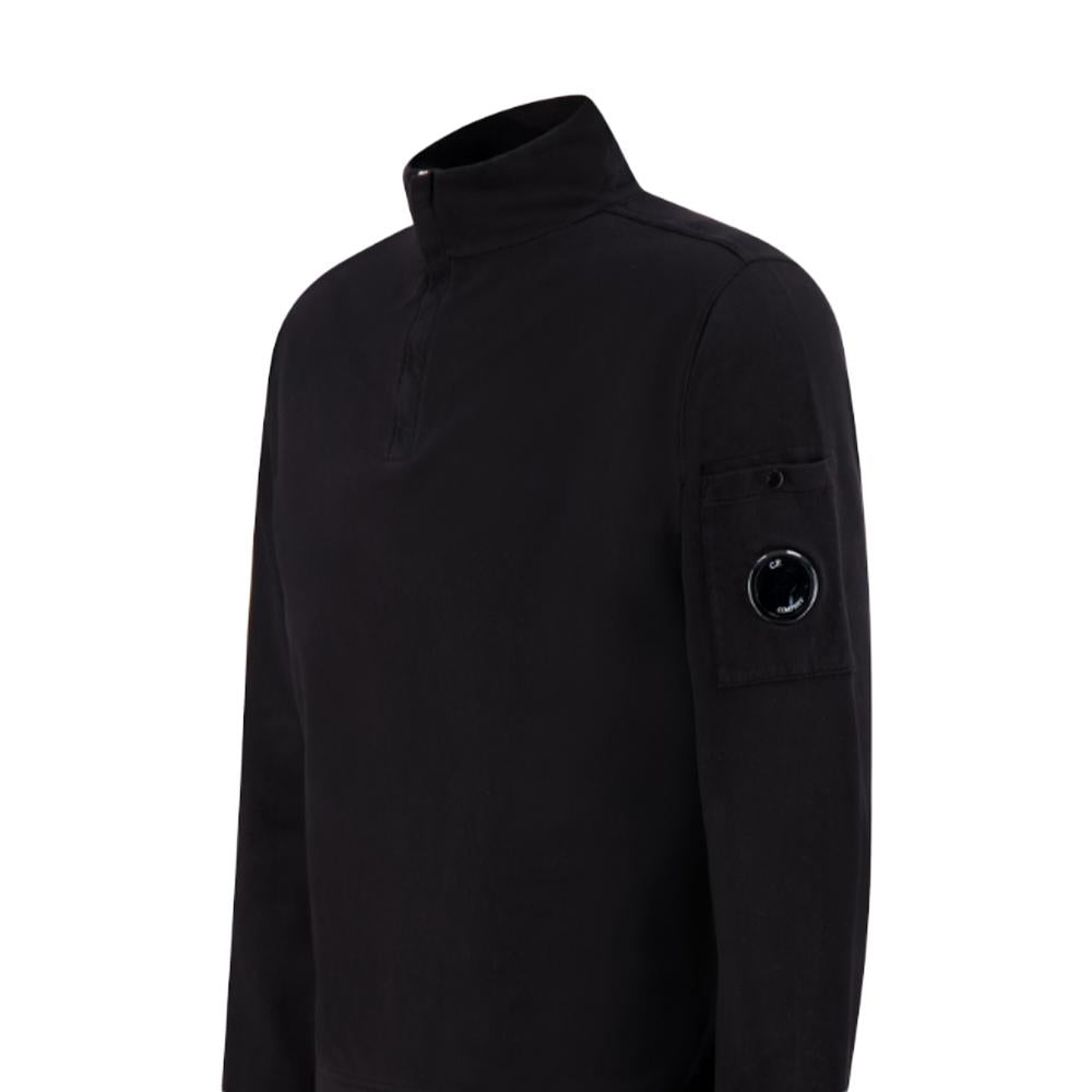 CP Company Lens Badge Light Fleece Half-Zip Sweatshirt Black 20CM SS022A 002246G