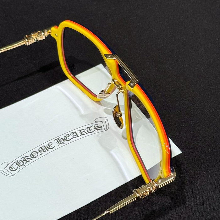 Chrome Hearts Initt Navy Multi Color Eyeglasses Gold Accents