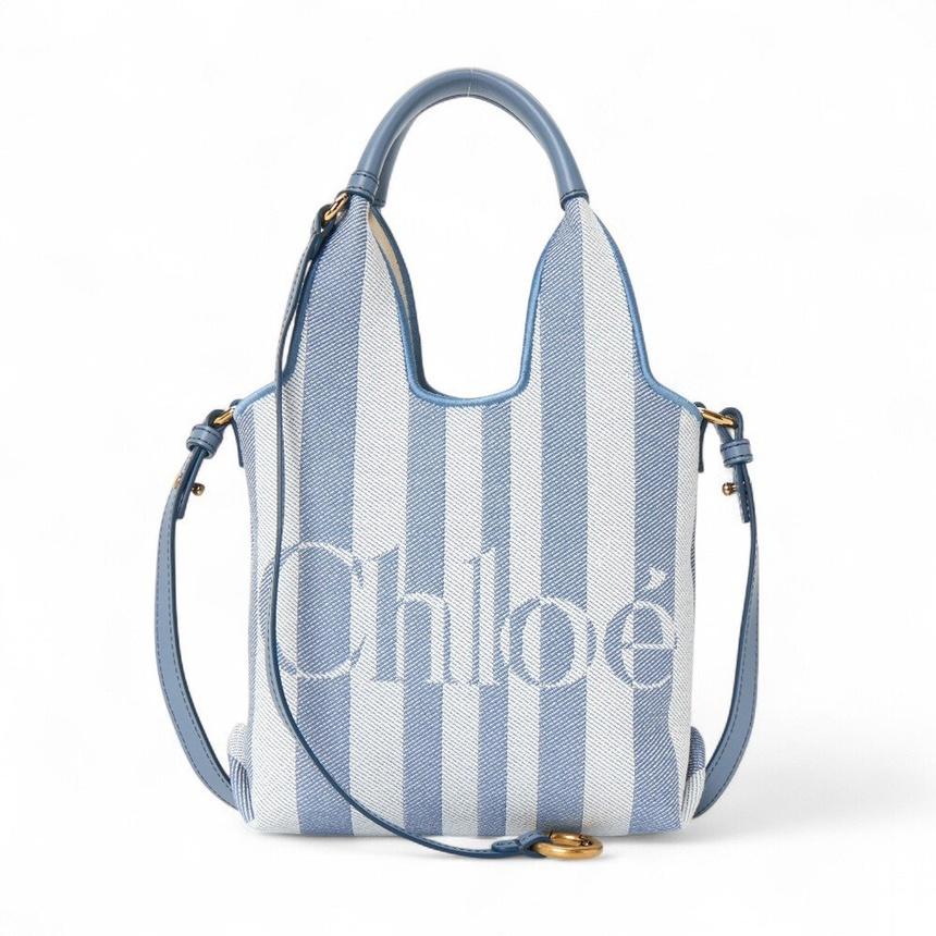 Chloe Mini Striped Top Handle Tote Bag
