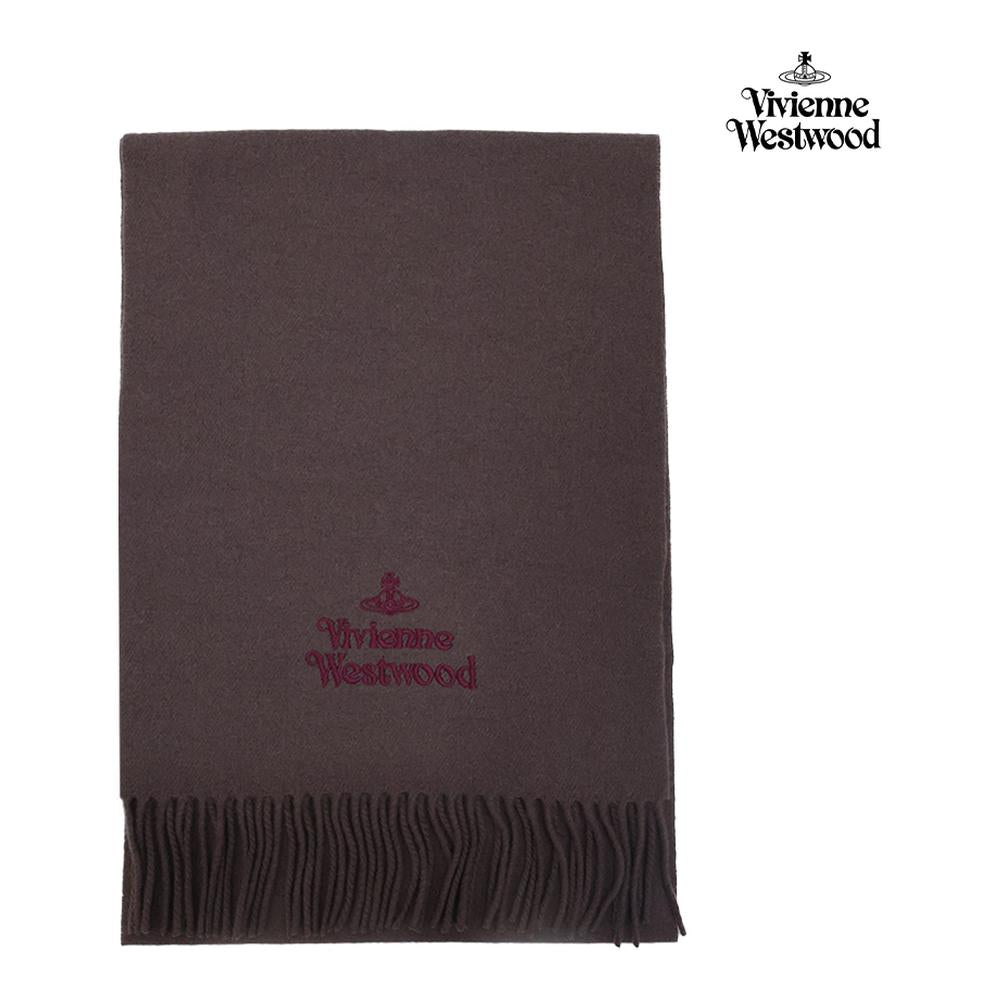 Vivienne Westwood Unisex Logo Wool Scarf Navy