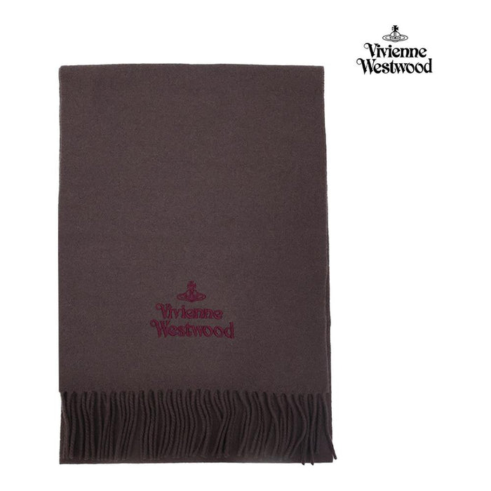 Vivienne Westwood Unisex Logo Wool Scarf Navy
