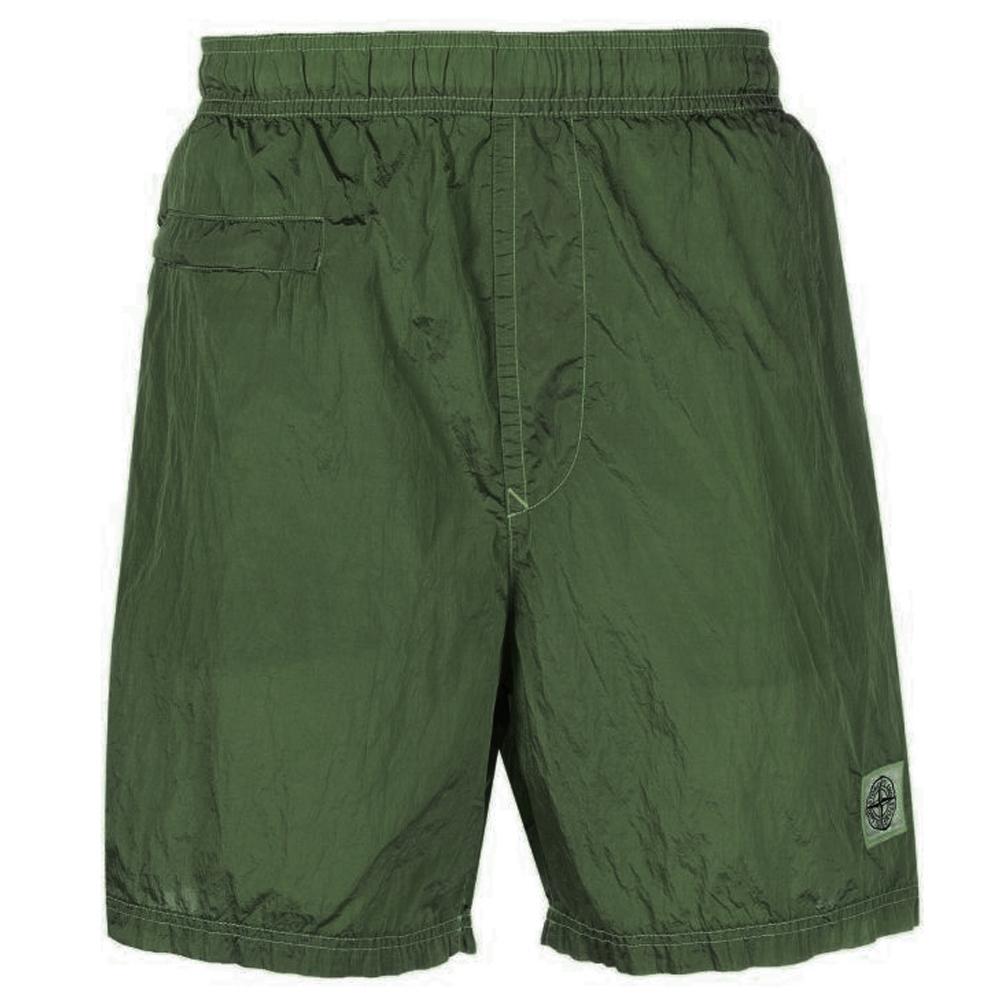 STONE ISLAND Logo Swim Shorts Khaki Men’s