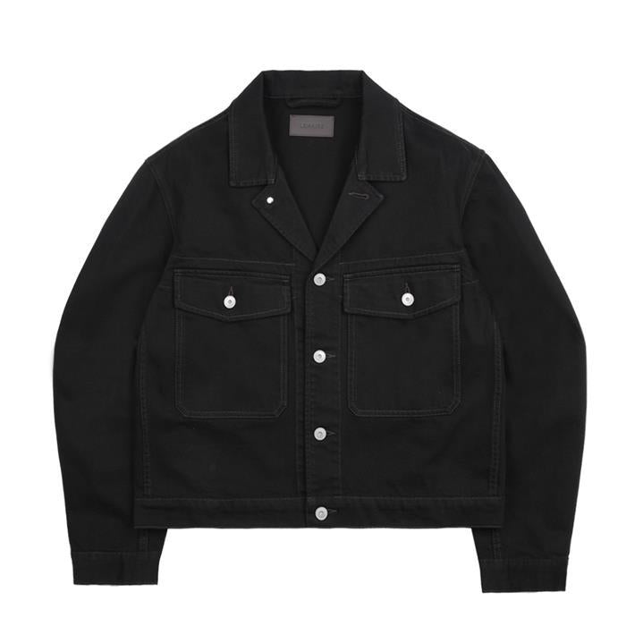 Lemaire Black Cotton Denim Trucker Jacket