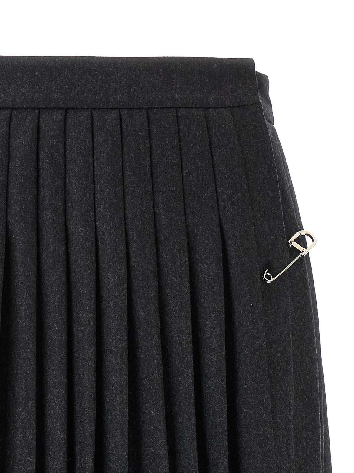 PRADA Black Wool Blend Long Skirt