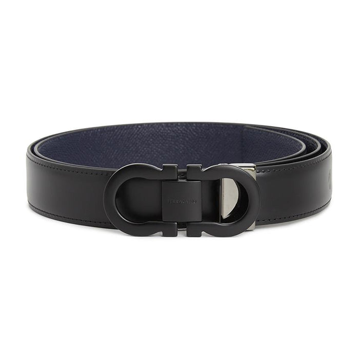 Ferragamo Gancini Men’s Reversible Leather Belt Black/Brown