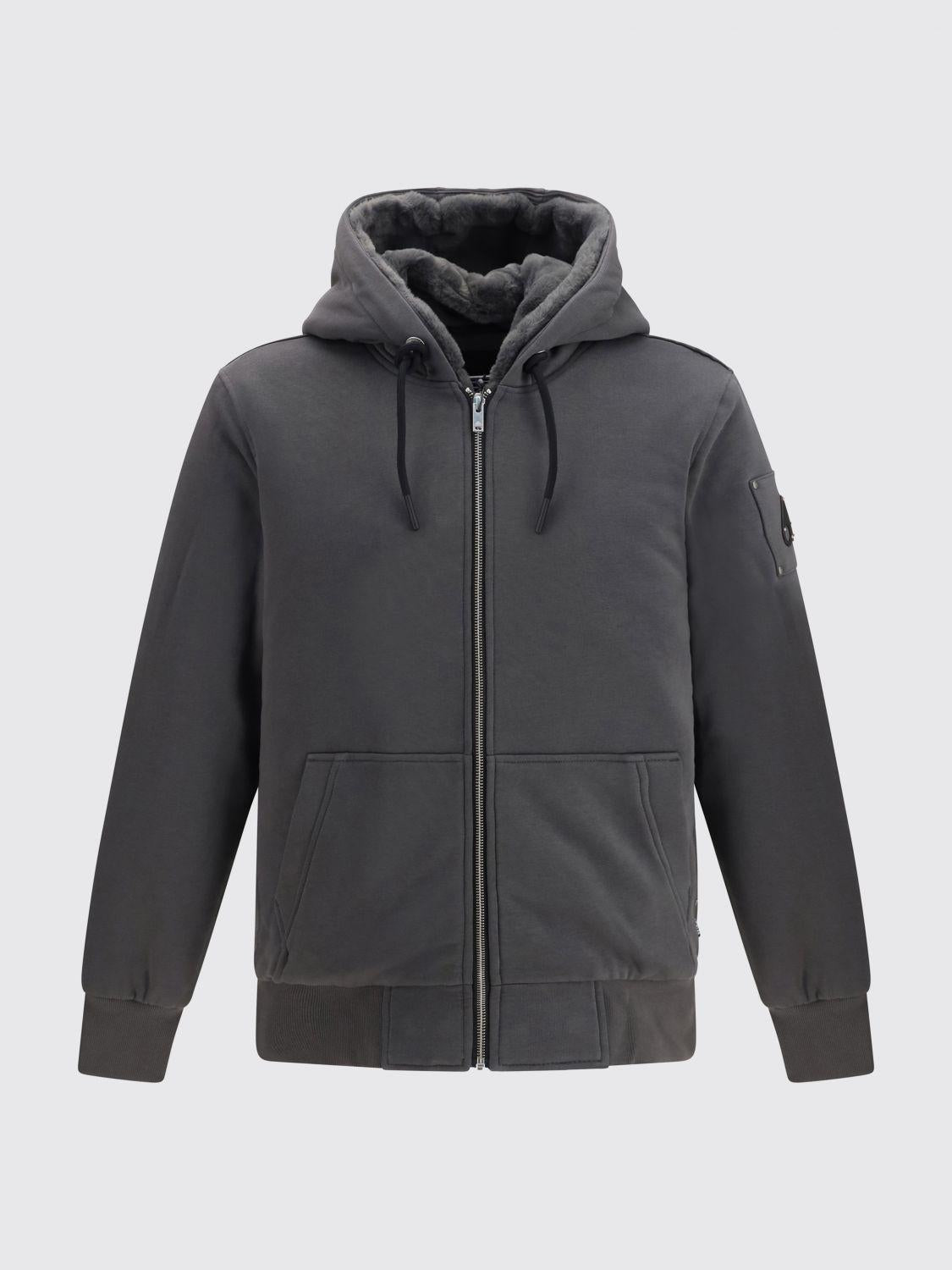 Moose Knuckles Black Zip-Up Bomber Jacket for Men