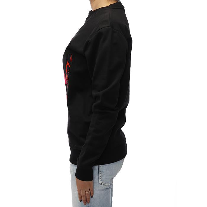 Alexander Mcqueen Embroidered Logo Black Sweatshirt for Women