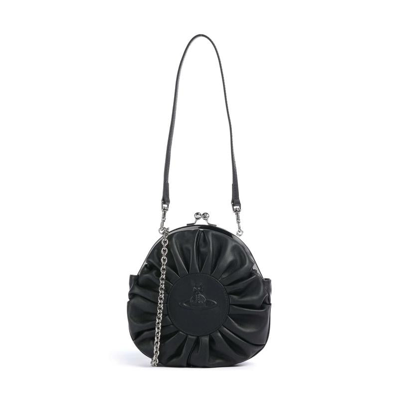 Vivienne Westwood Louisa Frame Crossbody Bag Black Leather