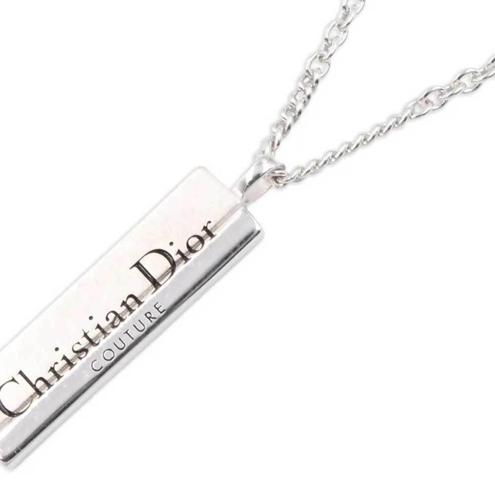 DIOR Couture Cut Pendant Unisex Necklace Silver-Tone