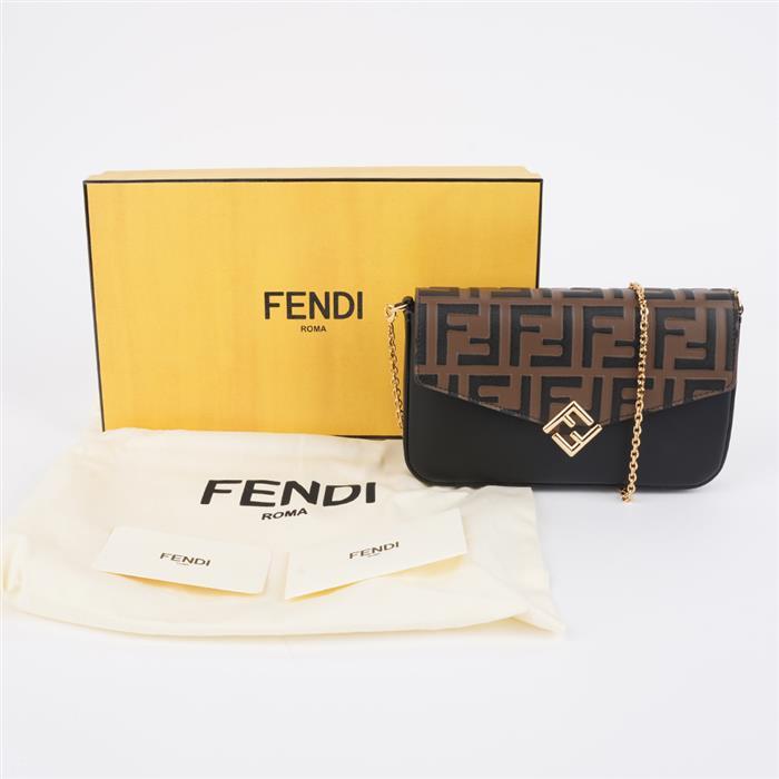 FENDI Women's Diamond FF Wallet on Chain Crossbody Bag